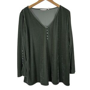 Soft‎ Surroundings Velvet Tunic Olive Green XL